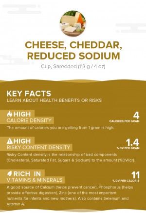 Cheese, Cheddar, reduced sodium