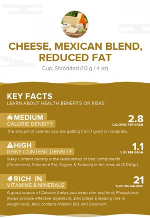 Cheese, Mexican blend, reduced fat