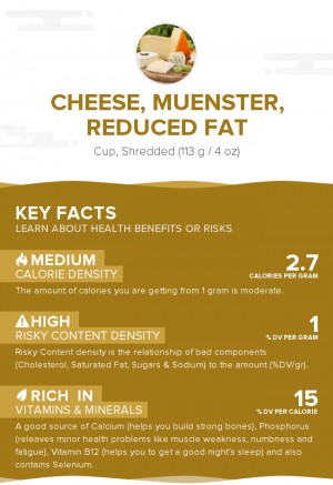 Cheese, Muenster, reduced fat
