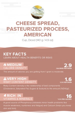 Cheese spread, pasteurized process, American