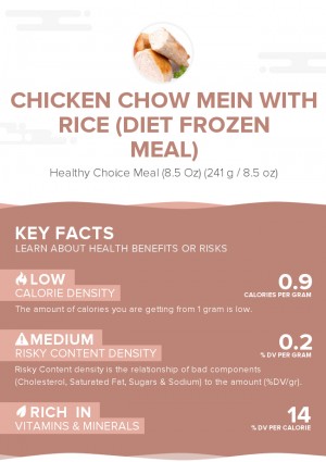 Chicken chow mein with rice (diet frozen meal)