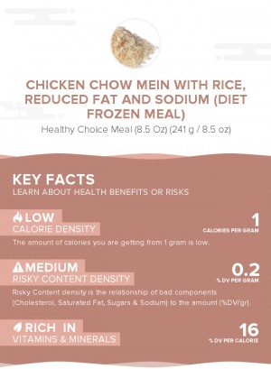 Chicken chow mein with rice, reduced fat and sodium (diet frozen meal)