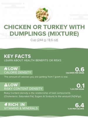 Chicken or turkey with dumplings (mixture)