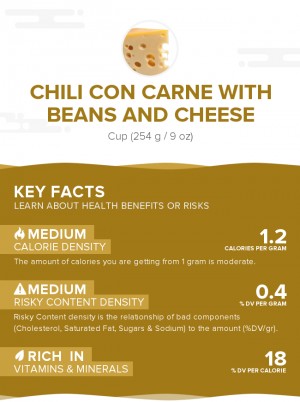 Chili con carne with beans and cheese