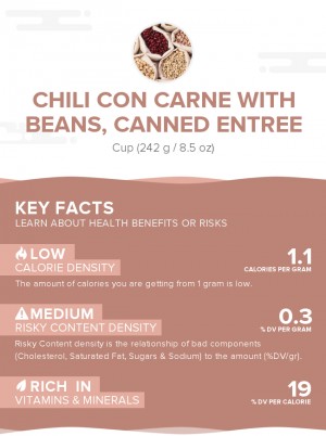 Chili con carne with beans, canned entree