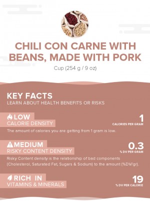 Chili con carne with beans, made with pork
