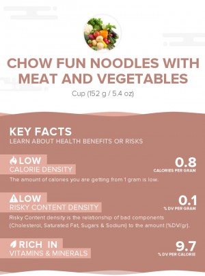 Chow fun noodles with meat and vegetables