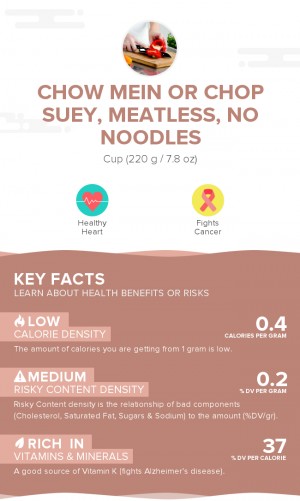 Chow mein or chop suey, meatless, no noodles