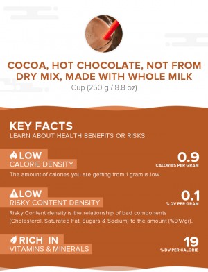 Cocoa, hot chocolate, not from dry mix, made with whole milk