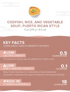 Codfish, rice, and vegetable soup, Puerto Rican style