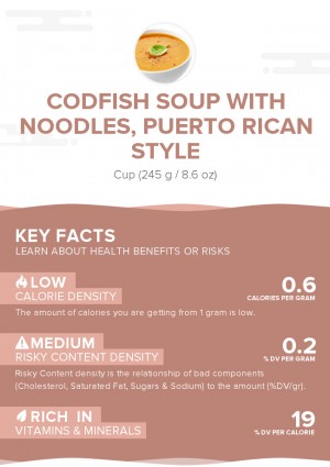 Codfish soup with noodles, Puerto Rican style