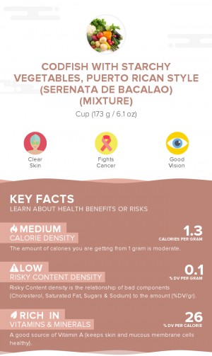 Codfish with starchy vegetables, Puerto Rican style (Serenata de bacalao) (mixture)