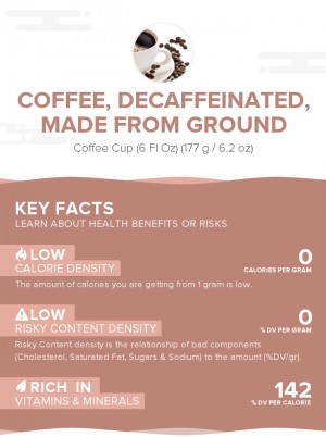 Coffee, decaffeinated, made from ground