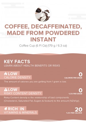 Coffee, decaffeinated, made from powdered instant