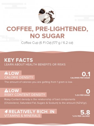 Coffee, pre-lightened, no sugar