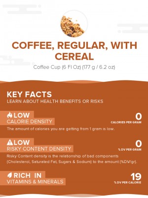 Coffee, regular, with cereal