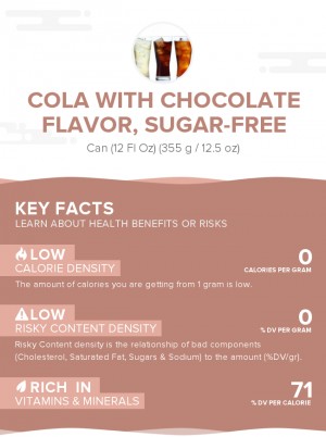 Cola with chocolate flavor, sugar-free