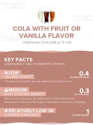 Cola with fruit or vanilla flavor