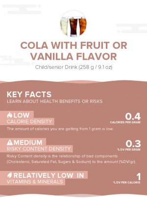 Cola with fruit or vanilla flavor