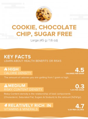 Cookie, chocolate chip, sugar free