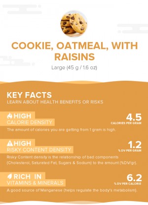 Cookie, oatmeal, with raisins