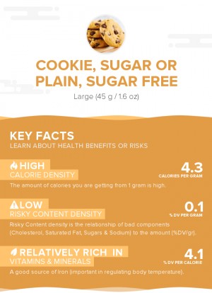 Cookie, sugar or plain, sugar free