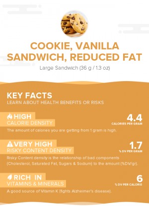 Cookie, vanilla sandwich, reduced fat