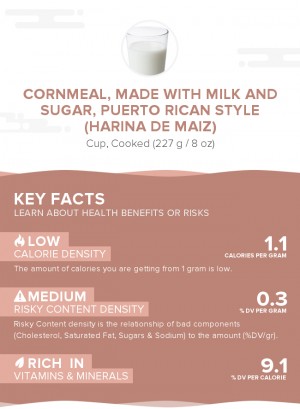 Cornmeal, made with milk and sugar, Puerto Rican Style (Harina de maiz)