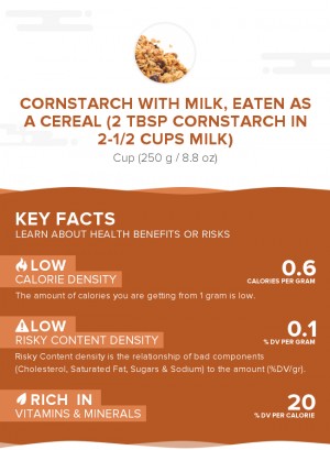 Cornstarch with milk, eaten as a cereal (2 tbsp cornstarch in 2-1/2 cups milk)