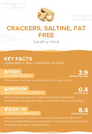 Crackers, saltine, fat free