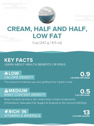 Cream, half and half, low fat