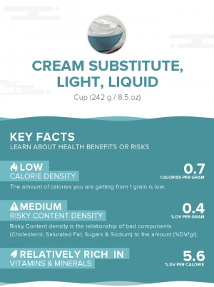 Cream substitute, light, liquid