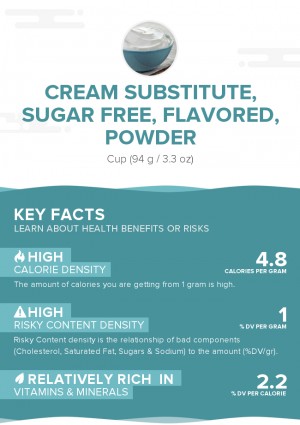 Cream substitute, sugar free, flavored, powder