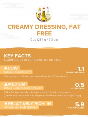 Creamy dressing, fat free