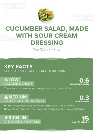 Cucumber salad, made with sour cream dressing