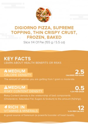 DIGIORNO Pizza, supreme topping, thin crispy crust, frozen, baked