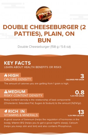 Double cheeseburger (2 patties), plain, on bun