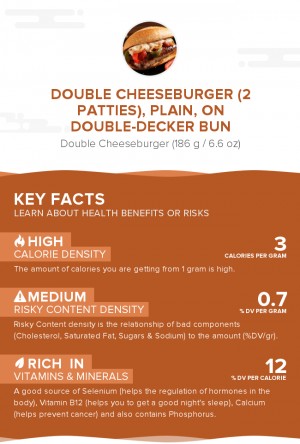 Double cheeseburger (2 patties), plain, on double-decker bun