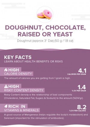 Doughnut, chocolate, raised or yeast