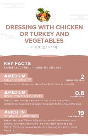 Dressing with chicken or turkey and vegetables