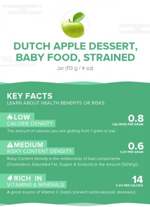 Dutch apple dessert, baby food, strained