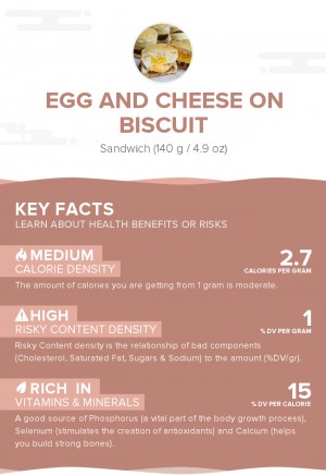 Egg and cheese on biscuit