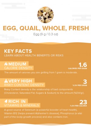 Egg, quail, whole, fresh, raw