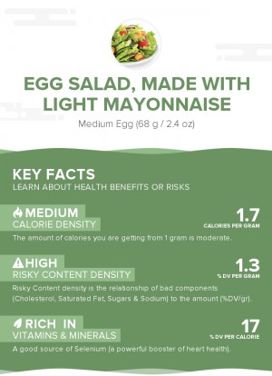 Egg salad, made with light mayonnaise