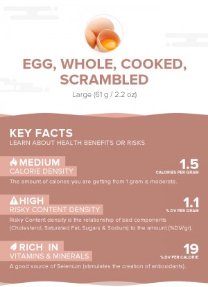 Egg, whole, cooked, scrambled