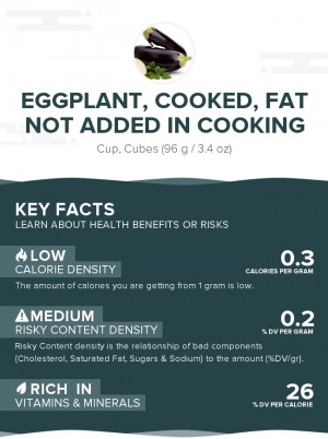 Eggplant, cooked, fat not added in cooking