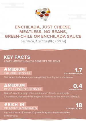 Enchilada, just cheese, meatless, no beans, green-chile or enchilada sauce