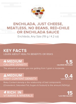 Enchilada, just cheese, meatless, no beans, red-chile or enchilada sauce