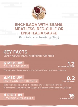Enchilada with beans, meatless, red-chile or enchilada sauce