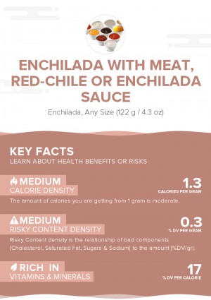 Enchilada with meat, red-chile or enchilada sauce